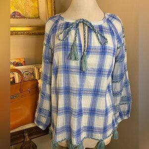 Sale/ Misa plaid top Sz L